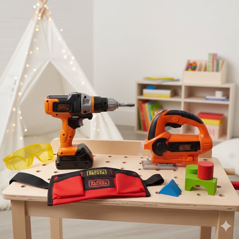 Black & Decker Kids Power Tool Set of 2 | Drill & Jigsaw